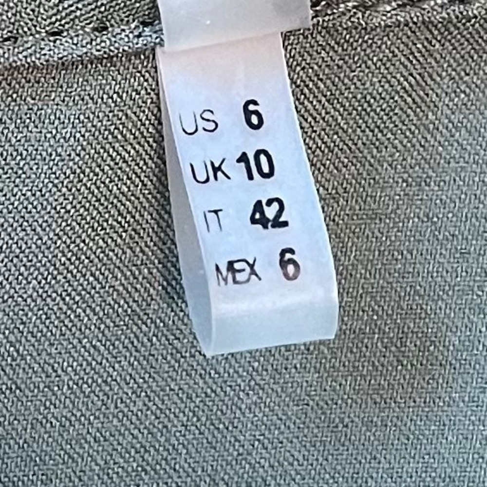 Elie Tahari Daisy Embroidered Poplin Midi Skirt Olive Green Boho-Chic Size 6 - Picture 10 of 10